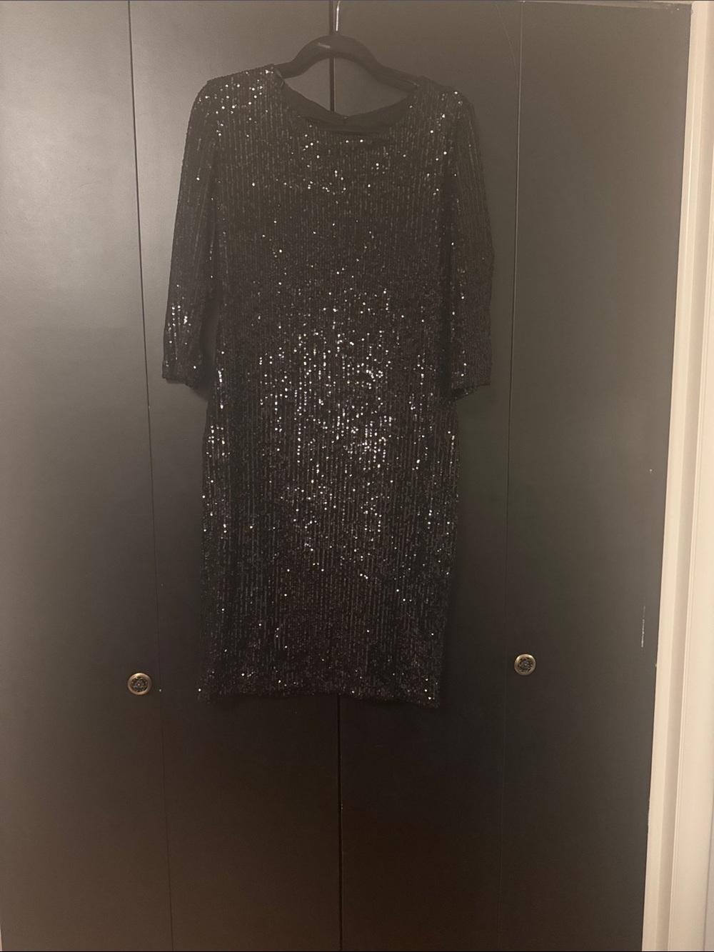 Black Sequin Shift Dress - Elegant Evening Dress